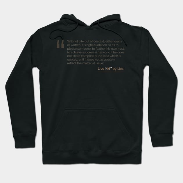 Live not by lies 7 suggestions Solzhenitsyn Quote Hoodie by emadamsinc